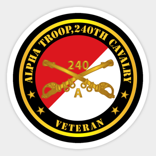 Alpha Troop, 240th Cavalry Branch Veteran - Red - White X 300 Sticker